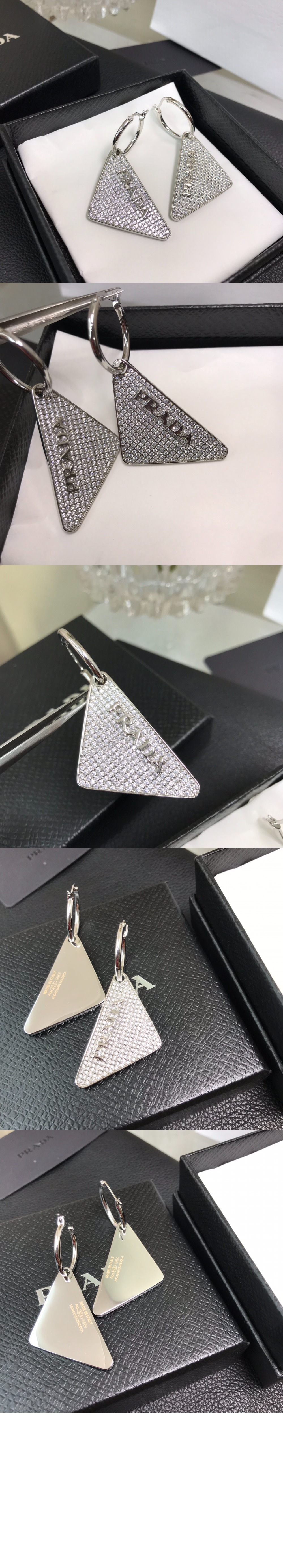 크리스털 로고 큐빅 귀걸이 1JO766