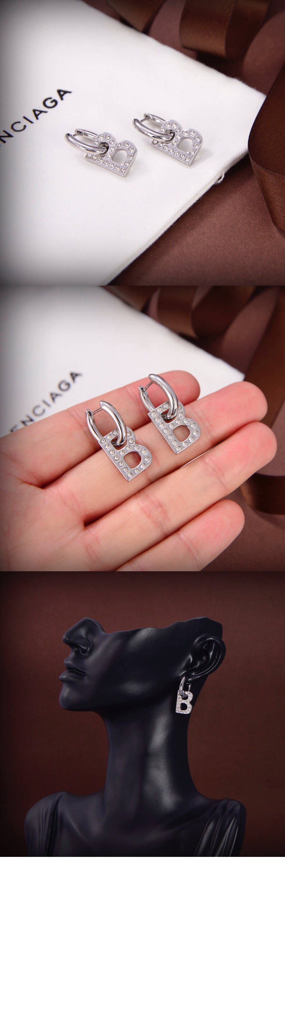 B 쇠사슬 XS 귀걸이 674635