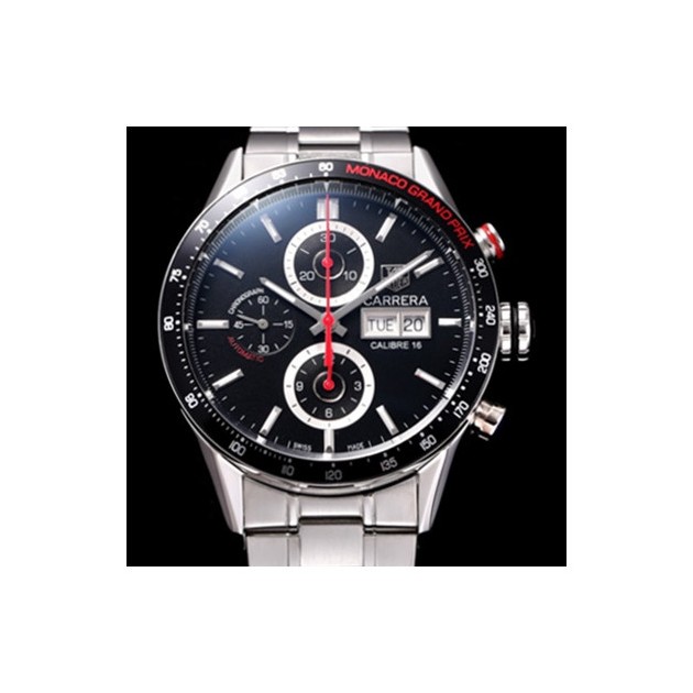 TAG HEUER 태그호이어 까레라 최신형 CV2A1F.BA0796 모나코 그랑프리 에디션 크로노그래프 블랙 다이얼 브레이슬릿 오토매틱 무브먼트 tag0339 - TAG Heuer Carrera Monaco Grand Prix Calibre 16 Limited Edition Chronograph Black Dial Bracelet 7750B-2 High Quilty Automatic Movement