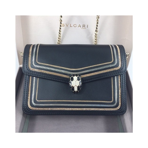 BULGARI 불가리 세르펜티 다이아몬드 블라스트 미니 체인 숄더백 BV28655-1