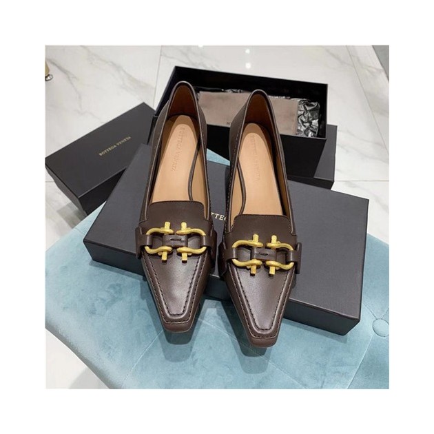 BOTTEGA VENETA 보테가베네타  키튼 힐 송치 가죽 로퍼 굽높이4.5CM  BV90610-5 2020/신상