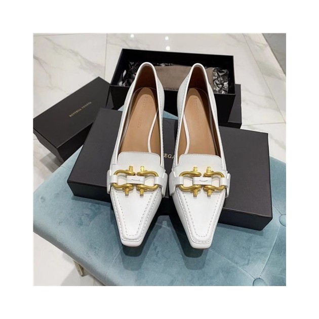 BOTTEGA VENETA 보테가베네타  키튼 힐 송치 가죽 로퍼 굽높이4.5CM  BV90610-6 2020/신상