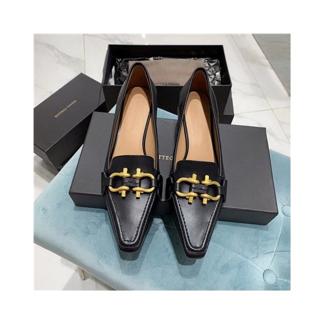 BOTTEGA VENETA 보테가베네타  키튼 힐 송치 가죽 로퍼 굽높이4.5CM  BV90610-7 2020/신상