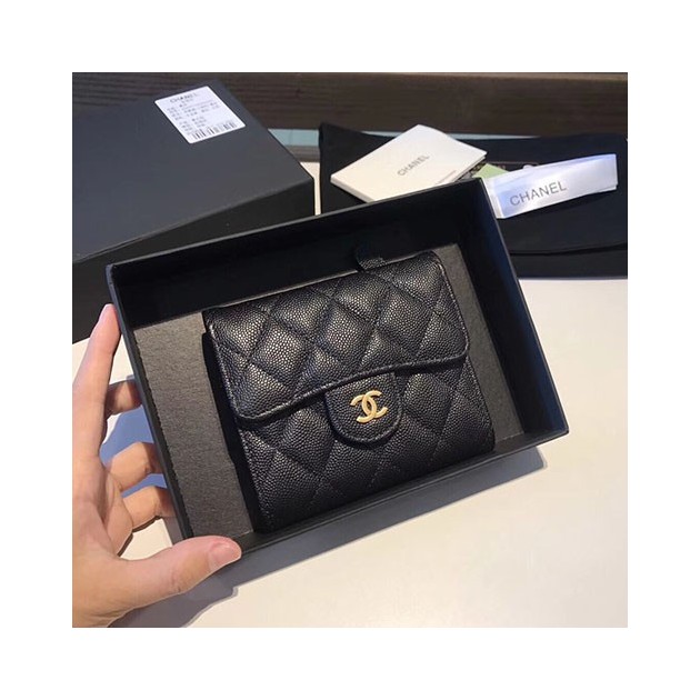 CHANEL 샤넬 캐비어 반지갑 AS401052
