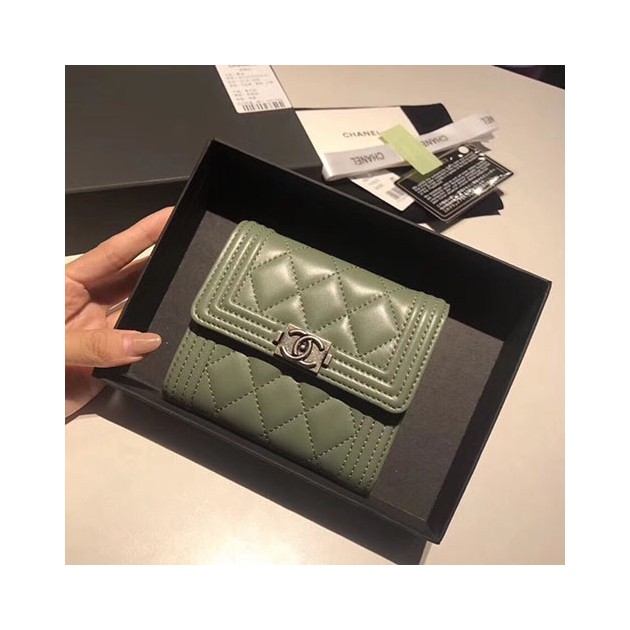 CHANEL 샤넬 지갑 양가죽  은장 11CM AS87555