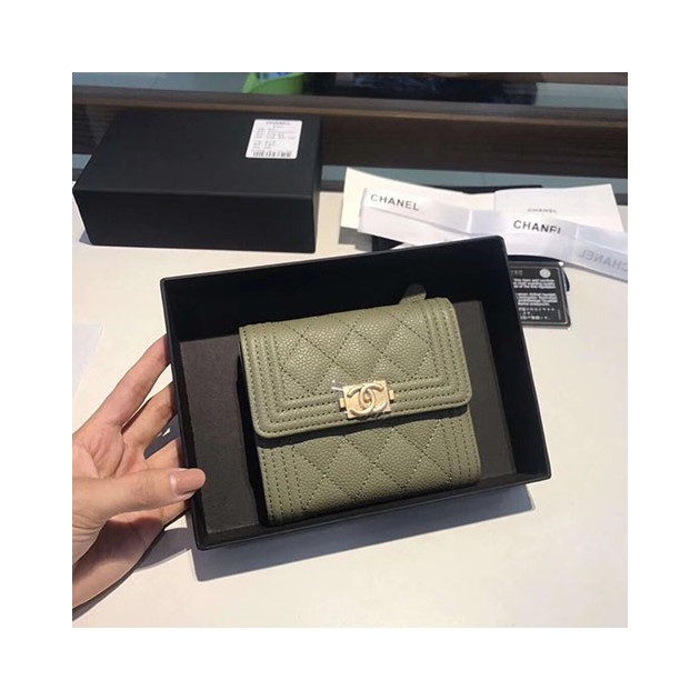 CHANEL 샤넬 LEBOY 지갑 캐비어 금장 AS87088