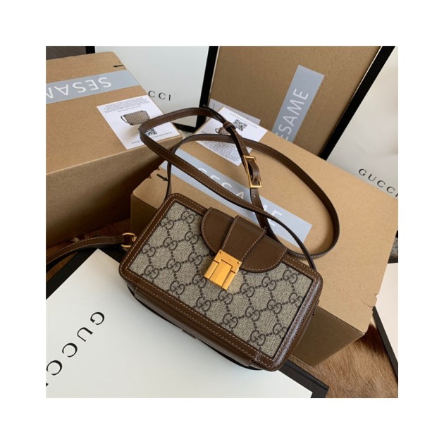 GUCCI 구찌 GG 수프림 캔버스 클래스프 사각 미니백 614368 신상