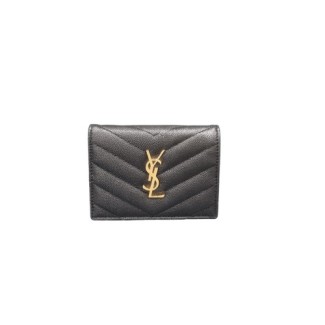 SAINT LAURENT 생로랑 마틀라세 반지갑 (금장/은장)