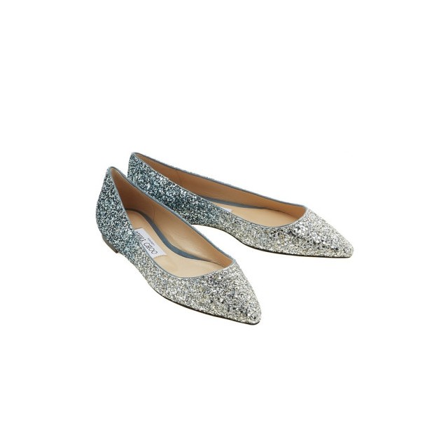 JIMMY CHOO 지미추 글리터 플랫 단화 J65050