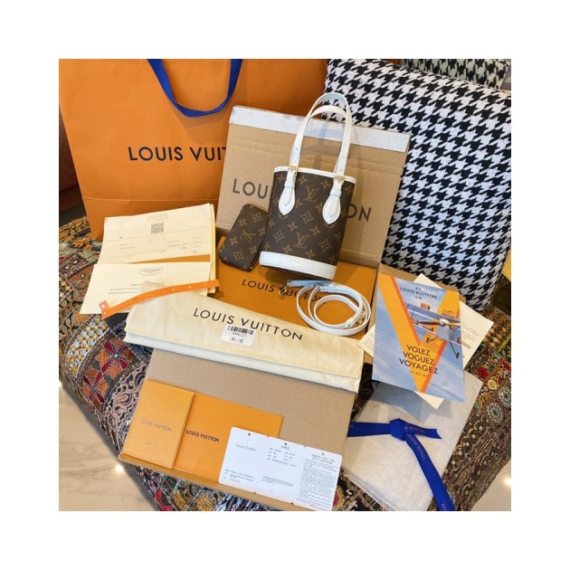 LOUIS VUITTON 루이비통 여성 브라운 나노 버킷백  lv208x