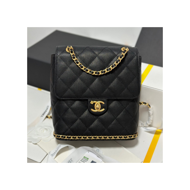 CHANEL 샤넬 캐비어 체인 백팩 AS4490