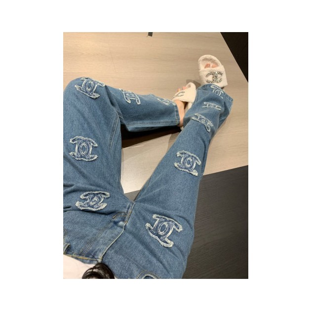 CHANEL 샤넬 로고패치 프리미엄 팬츠