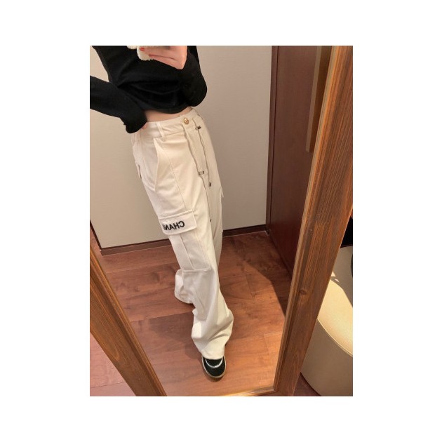 CHANEL 샤넬 코듀로이 슬림 카고팬츠