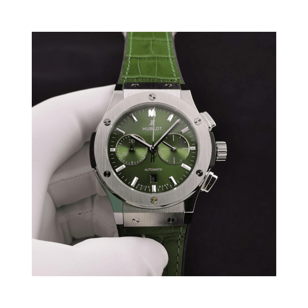 HUBLOT 위블로 클래식 퓨전 티타늄 그린 선레이 다이얼 521.NX.8970.LR