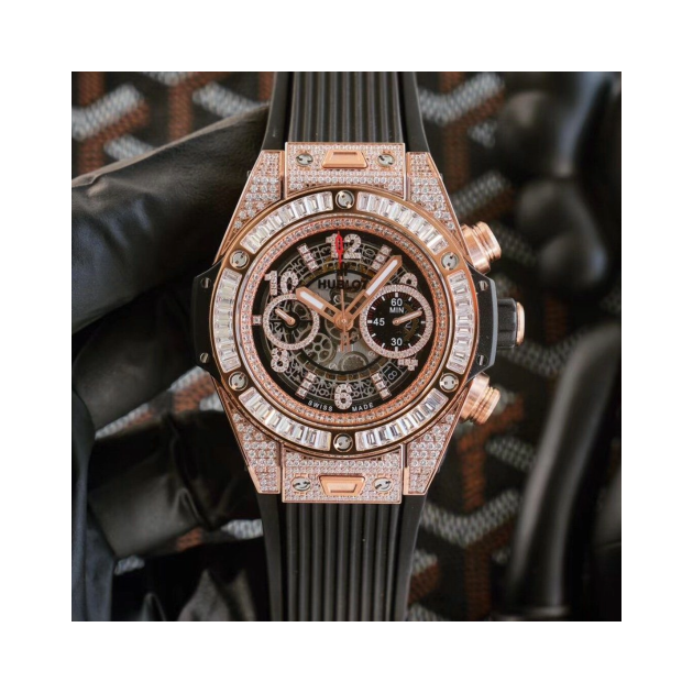 HUBLOT 위블로 빅뱅 유니코 풀다이아 스켈레톤다이얼 로즈골드 411.OX.1180.RX.0904