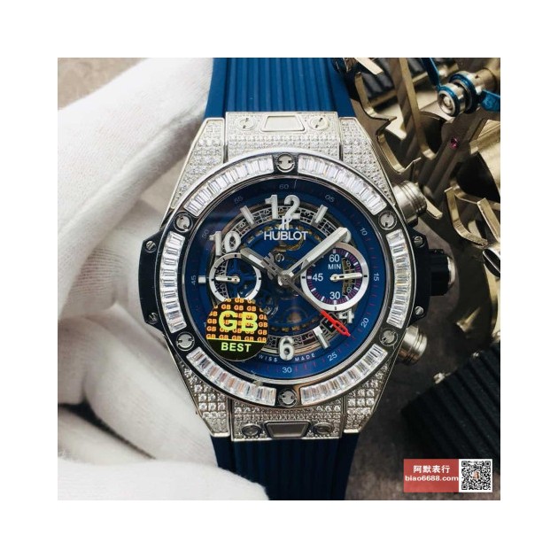 HUBLOT 위블로 빅뱅 유니코 티타늄 블루 풀다이아