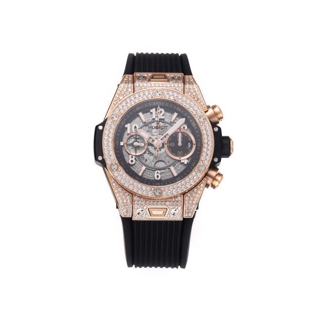 HUBLOT 위블로 빅뱅 유니코 킹 골드 풀 다이아 세팅 44mm 421.OX.1180.RX