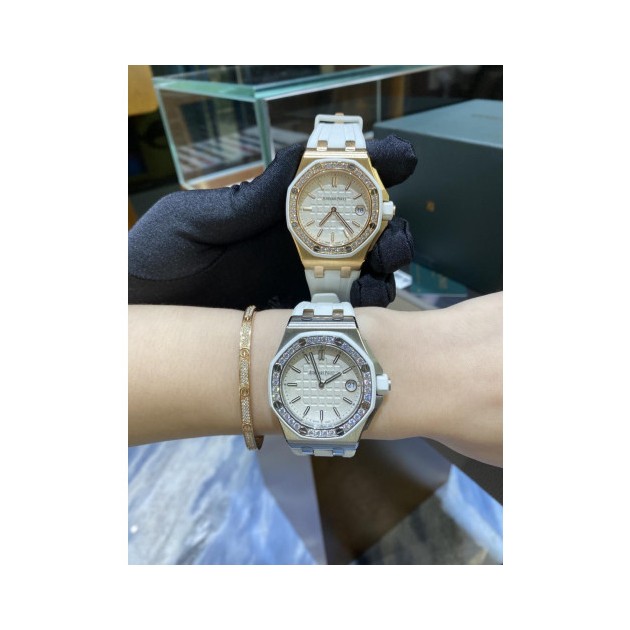 AUDEMARS PIGUET 오데마피게 레이디 로얄오크 오프쇼어 로즈골드 2Color 화이트, 골드