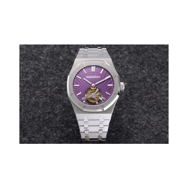 AUDEMARS PIGUET 오데마피게 로얄오크 뚜르비옹 스틸 퍼플다이얼
