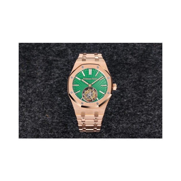 AUDEMARS PIGUET 오데마피게 로얄오크 플라잉 뚜르비옹 로즈골드 그린다이얼
