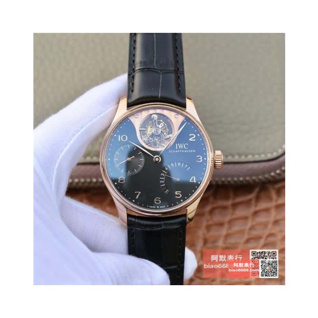 IWC 아이더블유씨 포르투기저 레트로그레이드 뚜르비옹 로즈골드 블랙다이얼