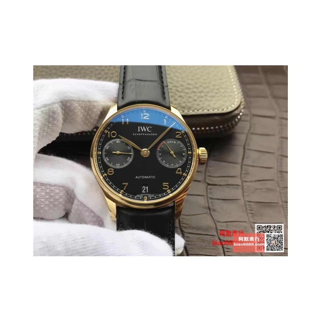 IWC 아이더블유씨 포르투기저 세븐데이즈 골드 블랙다이얼
