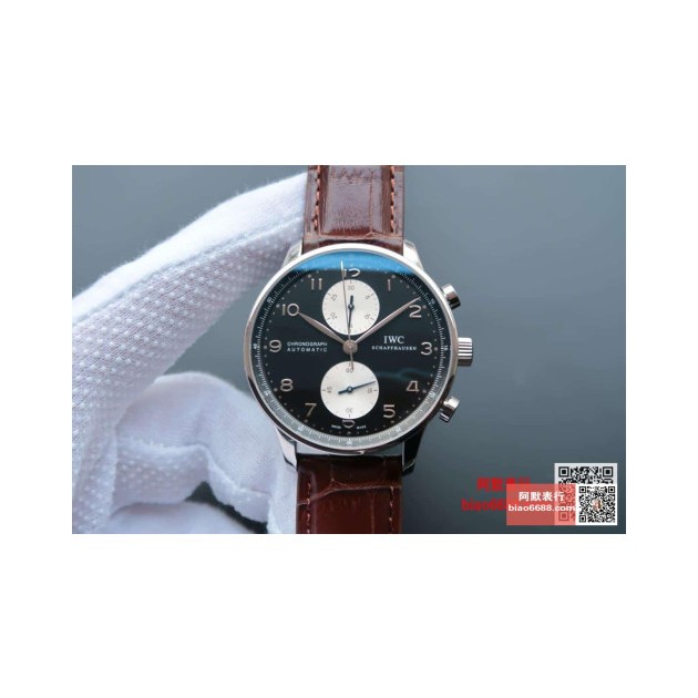 IWC 아이더블유씨 포르투기저 크로노 스틸 블랙/화이트 다이얼