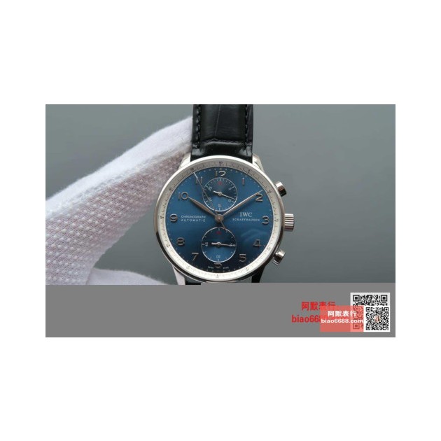 IWC 아이더블유씨 포르투기저 크로노 스틸 블루다이얼