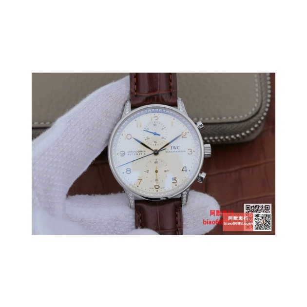 IWC 아이더블유씨 포르투기저 크로노 스틸 다이아베젤 화이트다이얼