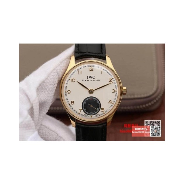 IWC 아이더블유씨 포르투기저 핸드운드 골드 화이트/블랙 다이얼