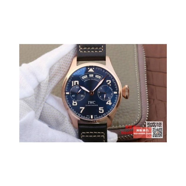 IWC 아이더블유씨 빅 파일럿 애뉴얼 캘린더 로즈골드 블루다이얼