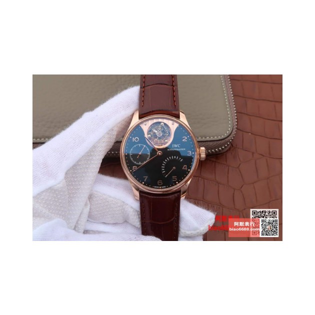 IWC 아이더블유씨 포르투기저 뚜르비옹 미스테르 로즈골드 블랙다이얼
