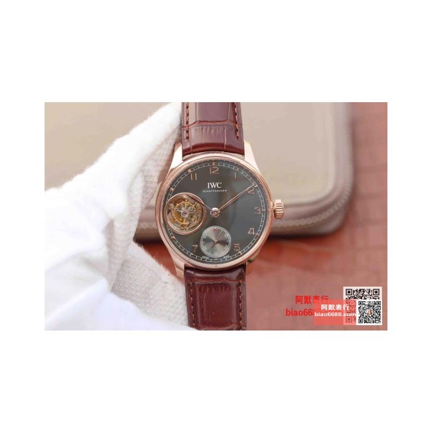 IWC 아이더블유씨 포르투기저 뚜르비옹 오토매틱 로즈골드 그레이다이얼