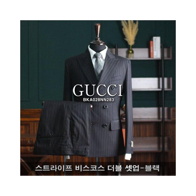 GUCCI 구찌 스트라이프 비스코스 더블 셋업