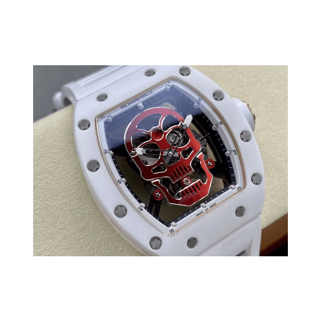 RICHARD MILLE 리차드밀 화이트 세라믹 스컬 다이얼 RM52-01 레드-그린