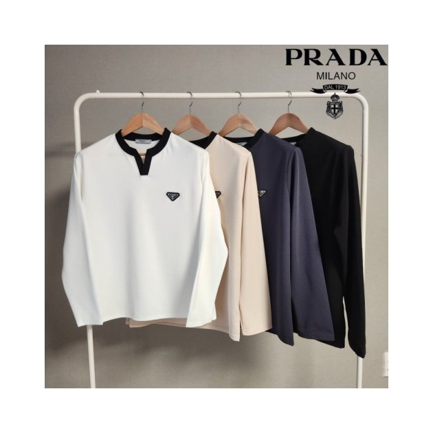 PRADA 프라다 배색마이V 긴팔
