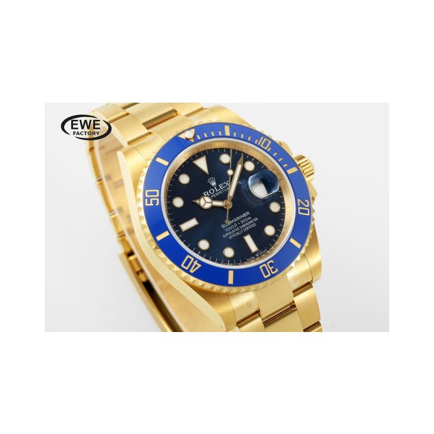 ROLEX 로렉스 서브마리너 청판 다이얼 옐로우 골드 금통 41mm m126619lb