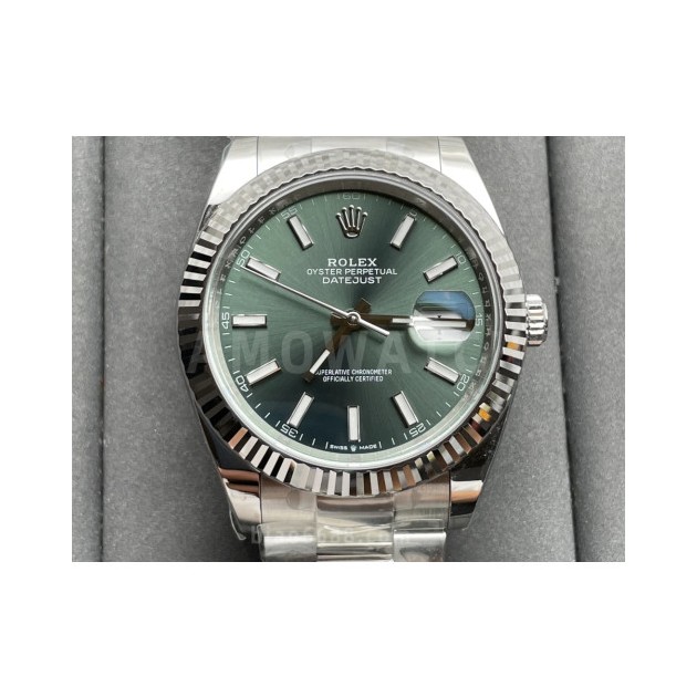 ROLEX 로렉스 데이저스트 그린 스틱 다이얼 오이스터 41mm 126334