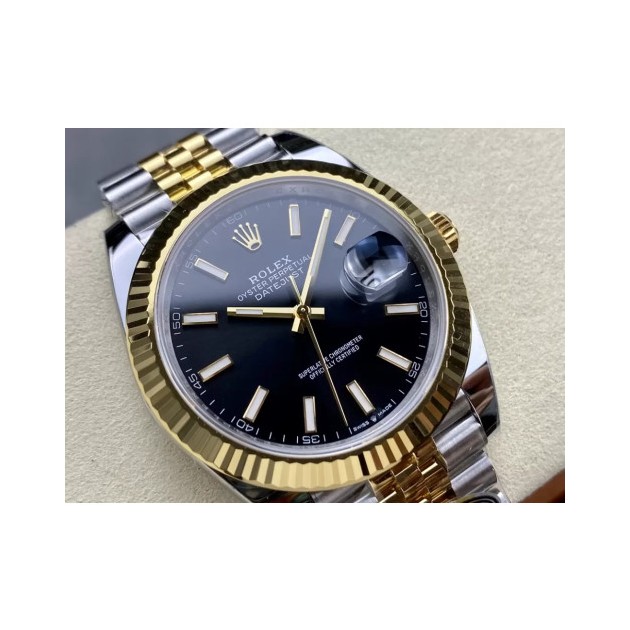 ROLEX 로렉스 데이저스트 블랙 스틱 다이얼 콤비 쥬빌레 41mm 126333-0014