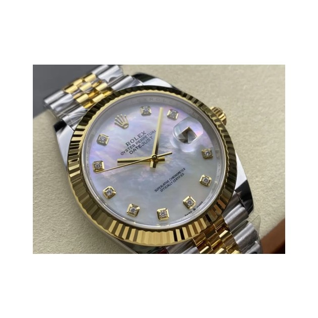 ROLEX 로렉스 데이저스트 화이트 MOP 다이얼 콤비 10P 쥬빌레 41mm 126333-0018