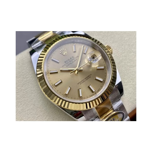 ROLEX 로렉스 데이저스트 YG 스틱 옐로우 골드 다이얼 콤비 오이스터 41mm 126333-0009