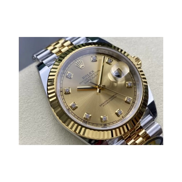 ROLEX 로렉스 데이저스트 옐로우 골드 10P 다이얼 콤비 쥬빌레 41mm 126333-0012