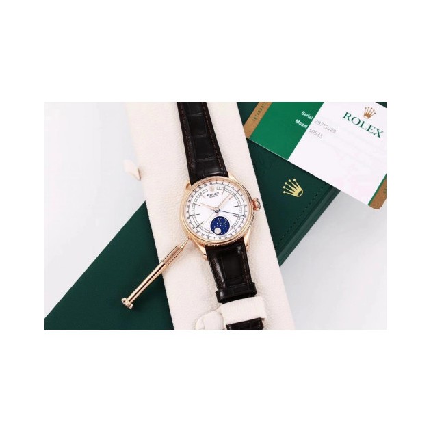 ROLEX 로렉스 셀리니 시리즈 문페이즈 로즈골드 화이트 다이얼 39mm