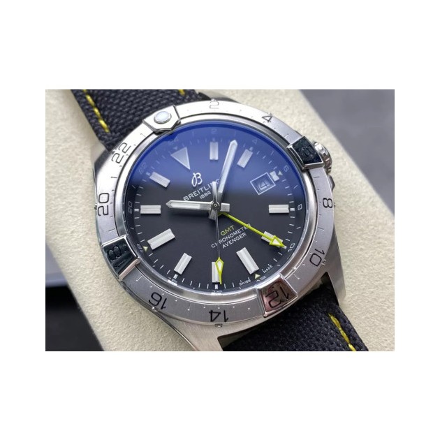 BREITLING 브라이틀링 어벤저 오토매틱 GMT44 1:1 베스트 에디션 블랙 다이얼 44mm