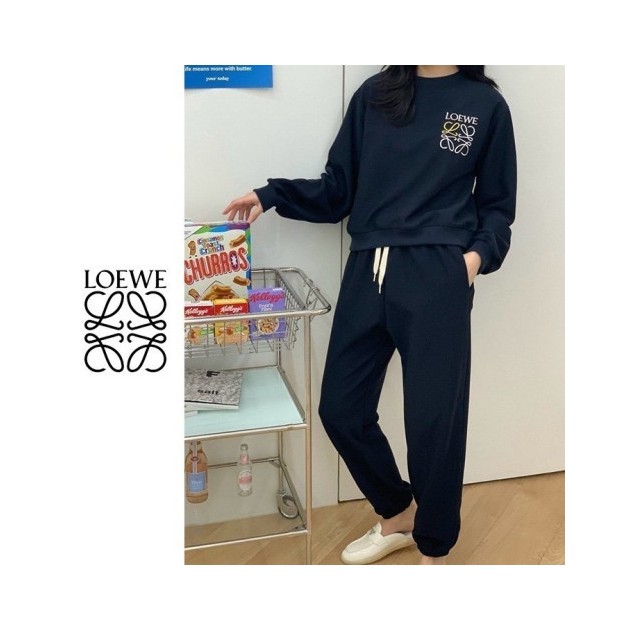 LOEWE 로에베 배색 자수 기모세트 3COLOR