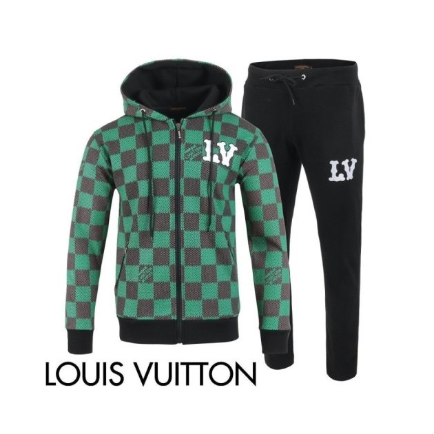 LOUIS VUITTON 루이비통 자수 전판 후드 집업 셋트