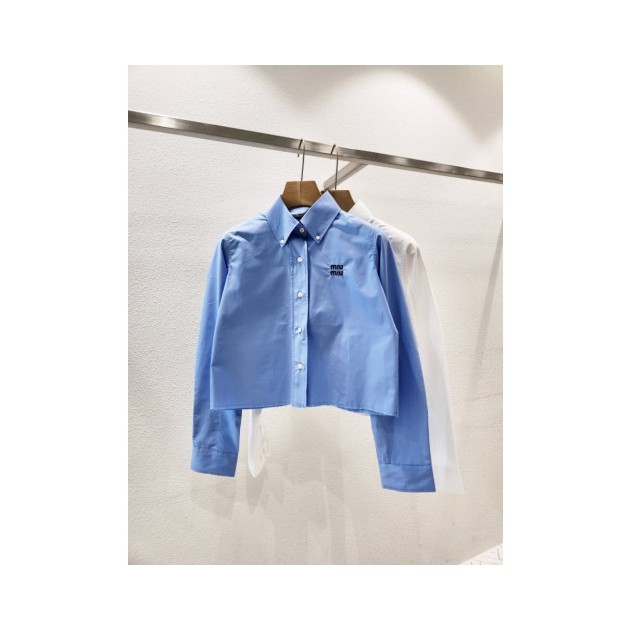 MIUMIU 미우미우 크롭 코튼 셔츠