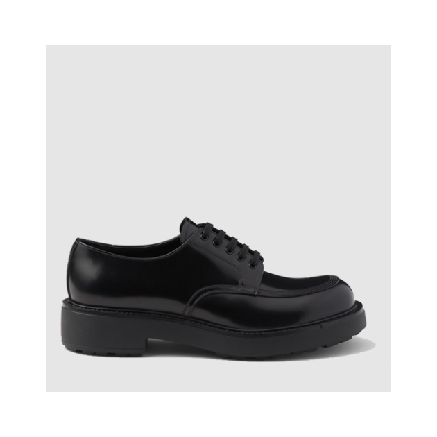 PRADA 프라다 남성용 브러쉬드 가죽 더비 슈즈 2EG445