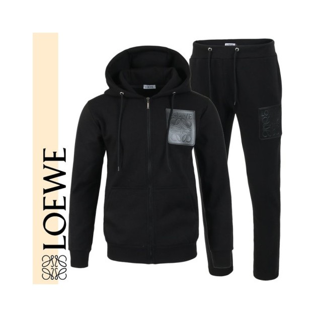 LOEWE 로에베 가죽 로고 후드집업 셋트