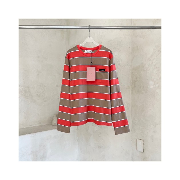 MIUMIU 미우미우 스트라이프 롱슬리브